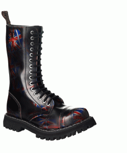 Steel Boots UK Black stíraná