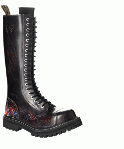 Steel Boots UK Black stíraná